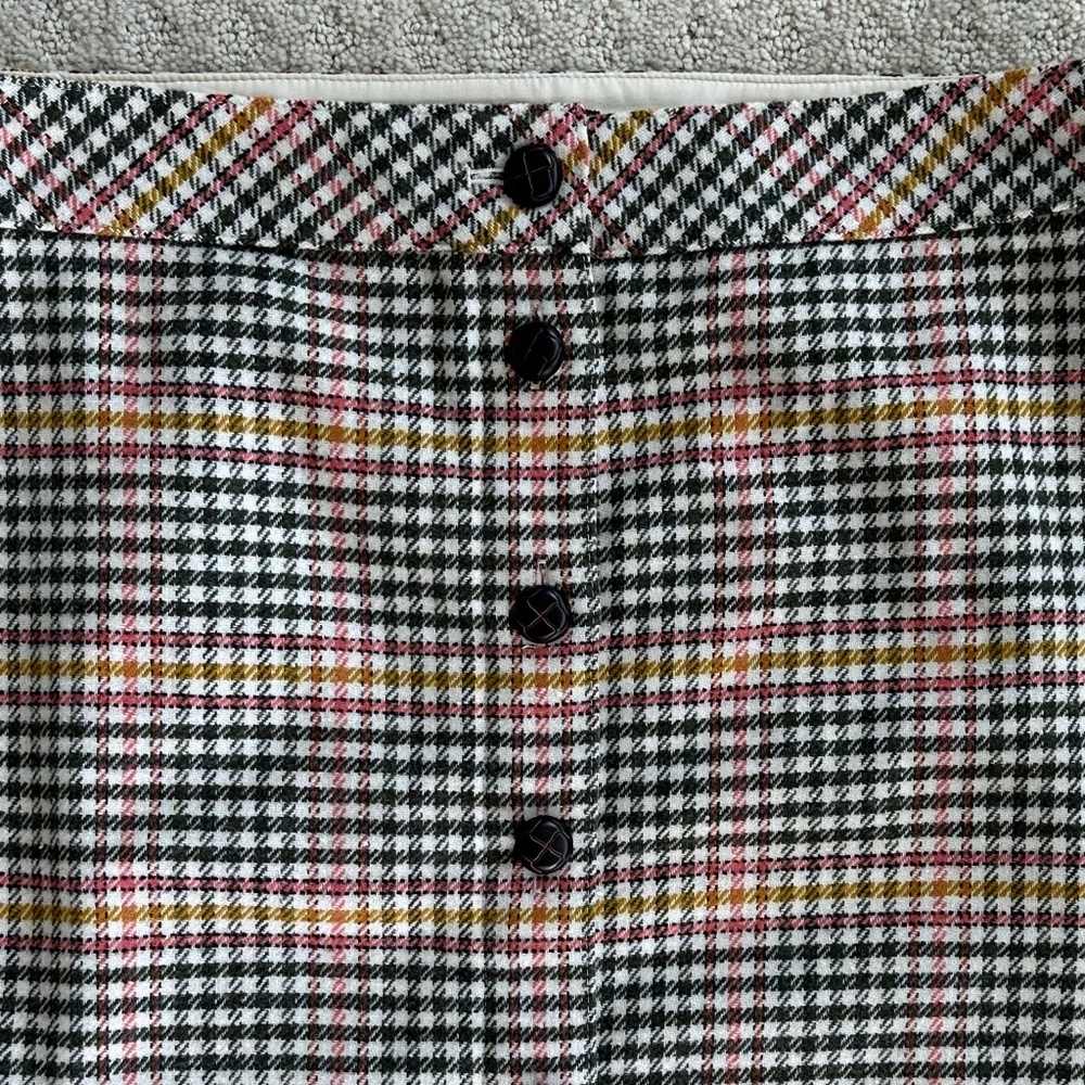 Talbots Wool Blend Houndstooth Button-Front Skirt 10P Casual Academia Office NWT - Picture 3 of 11